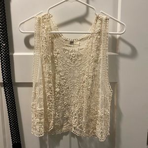 Boho buckle lace vest small